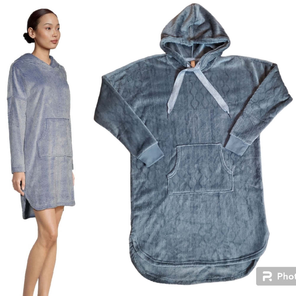 Denver Hayes Women's Plush Velour Hooded Night Pajamas Shirt New w/ Tags Small